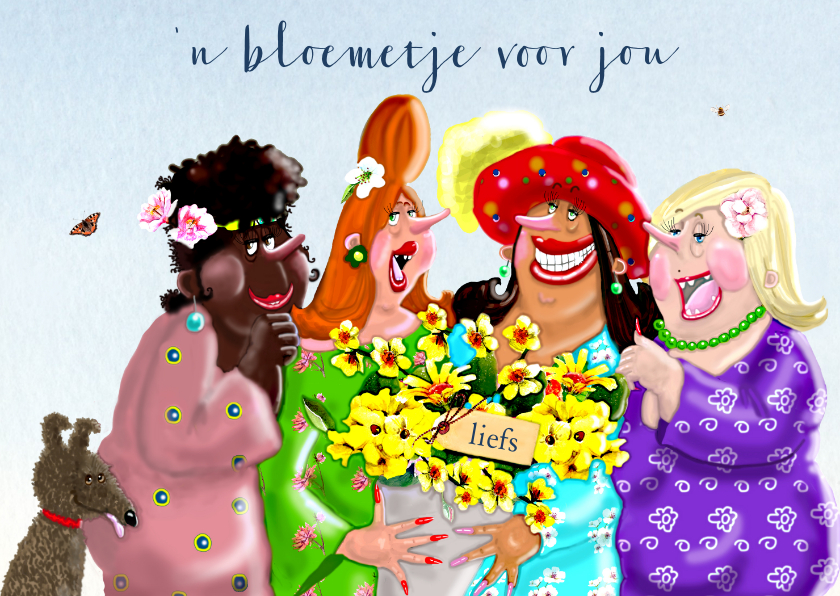 Wenskaarten - Zomaar kaarten Vrolijk bloemetje voor jou