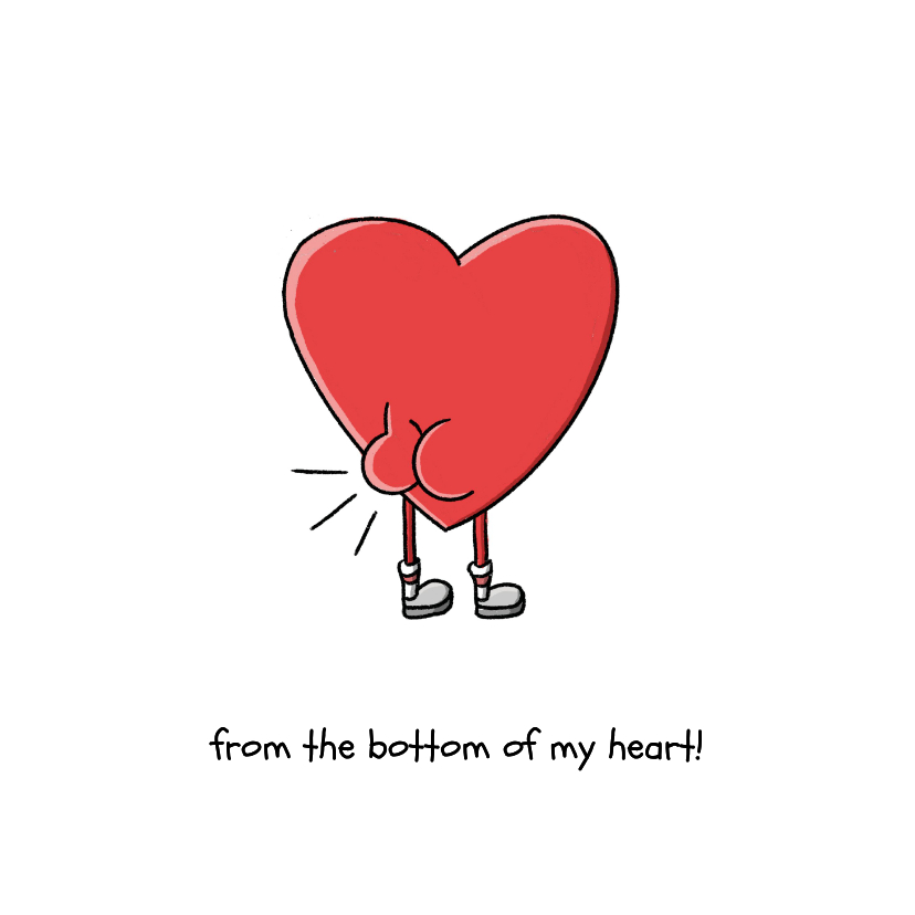 Zomaar liefde from the bottom of my heart kaart - Wenskaarten Wenskaarten - Zomaar liefde from the bottom of my heart kaart