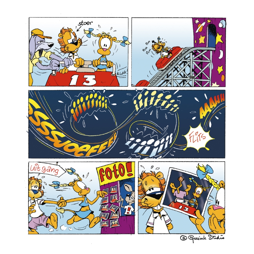 Zomaar Loeki in de achtbaan - A - Wenskaarten Wenskaarten - Zomaar Loeki in de achtbaan - A