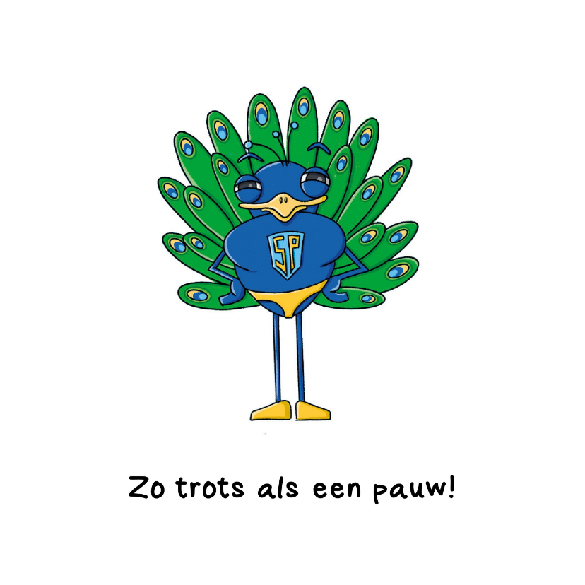 Wenskaarten - Zomaar trots als een pauw kaart