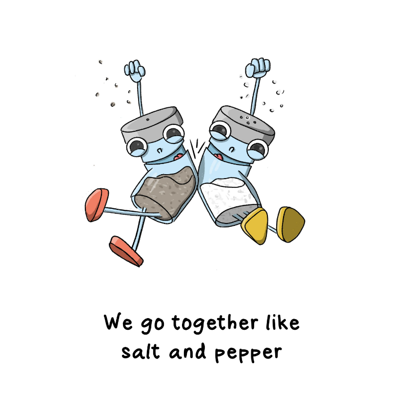 Zomaar we go together like salt and pepper kaart - Wenskaarten Wenskaarten - Zomaar we go together like salt and pepper kaart