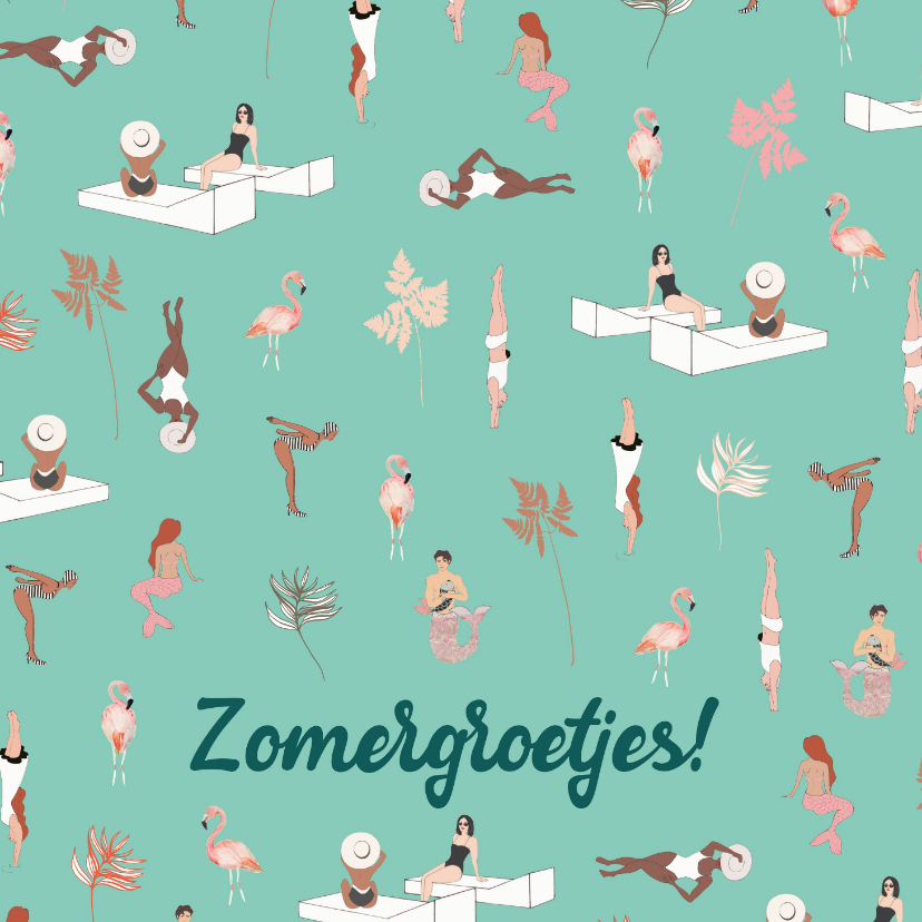 Wenskaarten - Zomaar Zomergroetjes strand