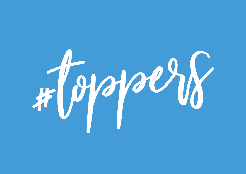 Zakelijke kaarten - Bedanktkaart medewerkers hashtag toppers