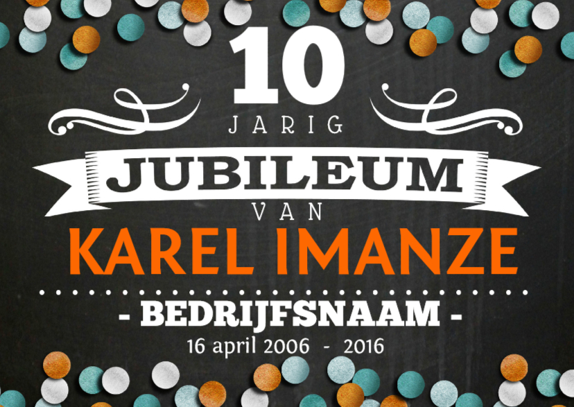 Jubileum medewerker krijt krijtbord - Zakelijke kaarten Zakelijke kaarten - Jubileum medewerker krijt krijtbord