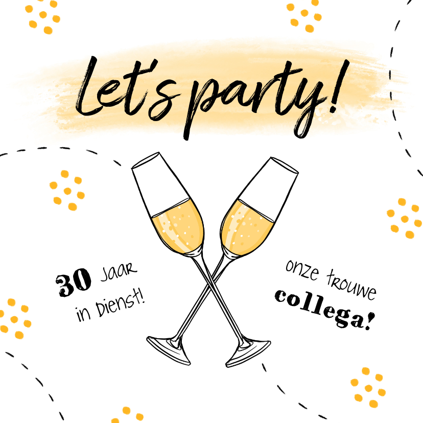 Jubileumkaart medewerker x jaar in dienst champagne feest - Zakelijke kaarten Zakelijke kaarten - Jubileumkaart medewerker x jaar in dienst champagne feest