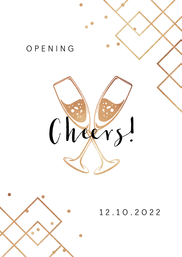 Zakelijke kaarten - Opening cheers champagne