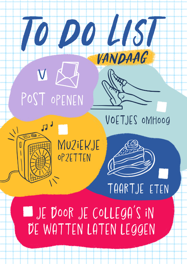 Zakelijke kaarten - Secretaressedag to-do-list