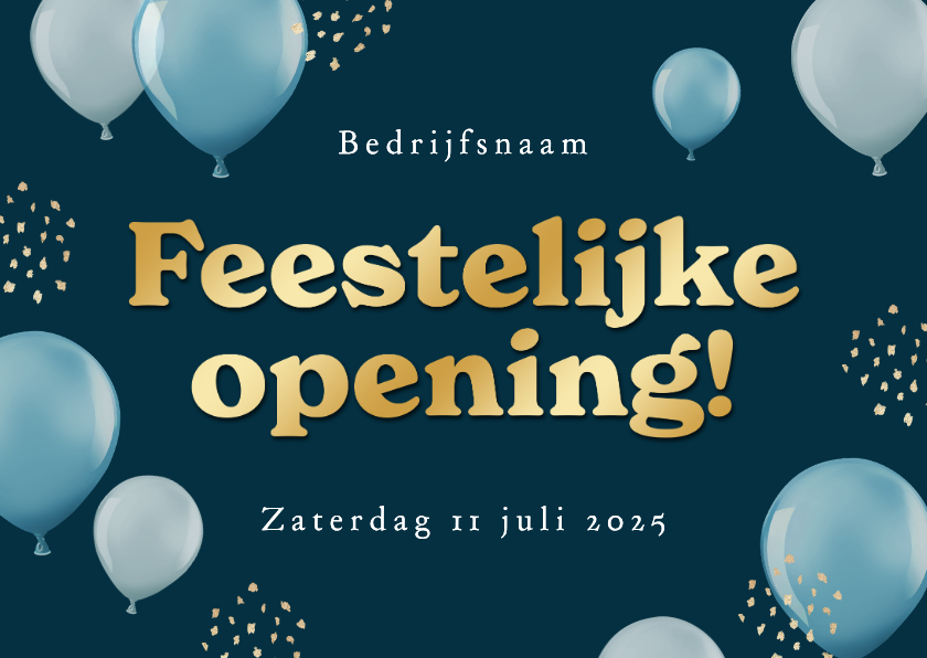 Uitnodigingskaart zakelijk feestelijke opening ballonnen - Zakelijke kaarten Zakelijke kaarten - Uitnodigingskaart zakelijk feestelijke opening ballonnen