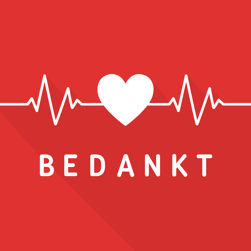Zakelijk bedankkaart hulpverleners hart met hartritme - Zakelijke kaarten Zakelijke kaarten - Zakelijk bedankkaart hulpverleners hart met hartritme