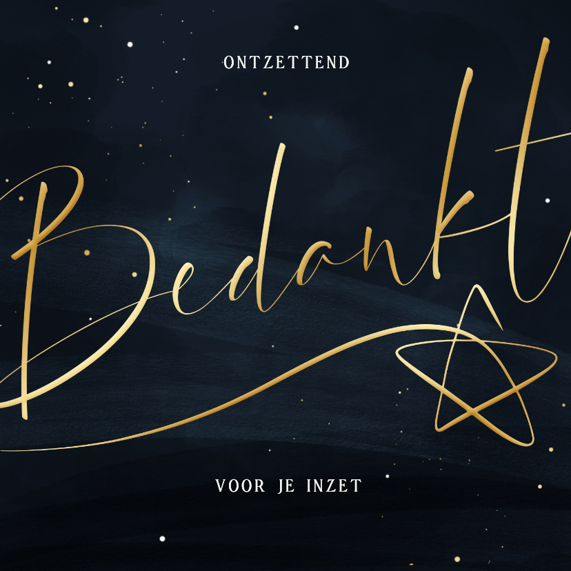 Zakelijk bedankt collega donker met gouden ster - Zakelijke kaarten Zakelijke kaarten - Zakelijk bedankt collega donker met gouden ster