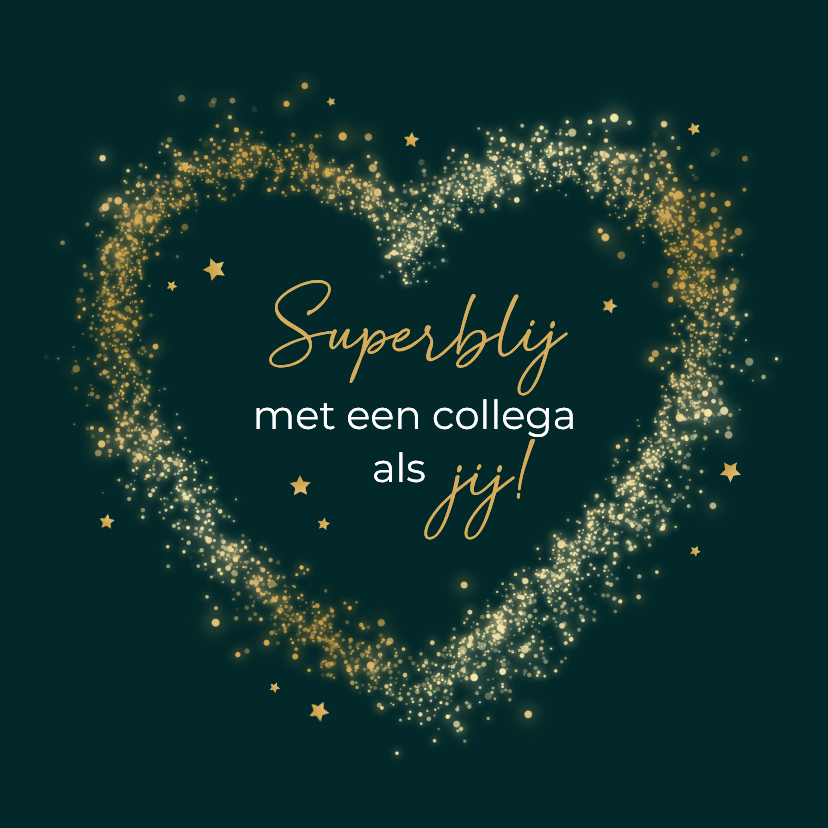 Zakelijke kaart bedankt blij met jou collega hart goud - Zakelijke kaarten Zakelijke kaarten - Zakelijke kaart bedankt blij met jou collega hart goud
