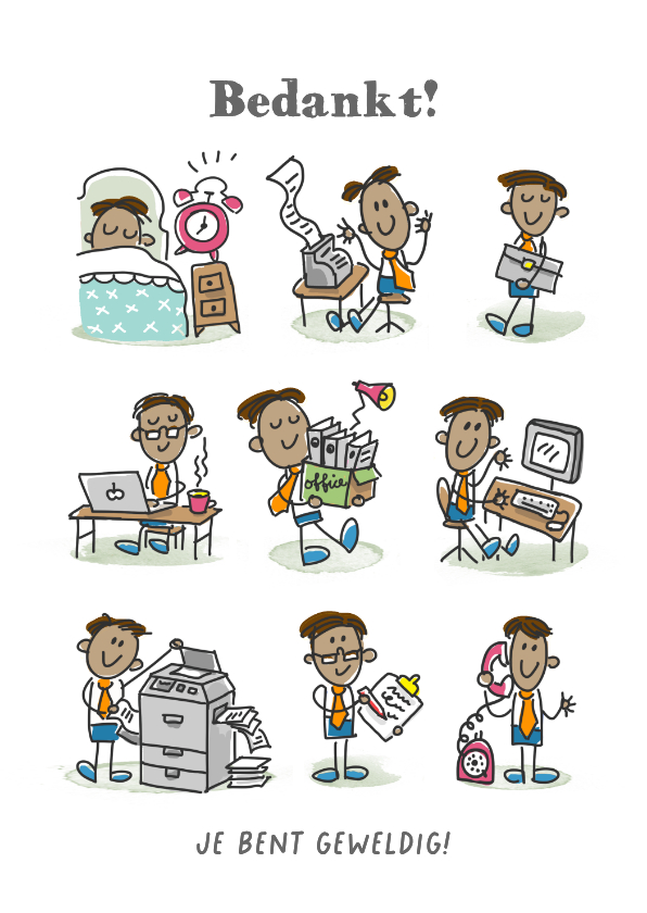 Zakelijke kaarten - Zakelijke kaart werknemer met aanpasbare huidskleur