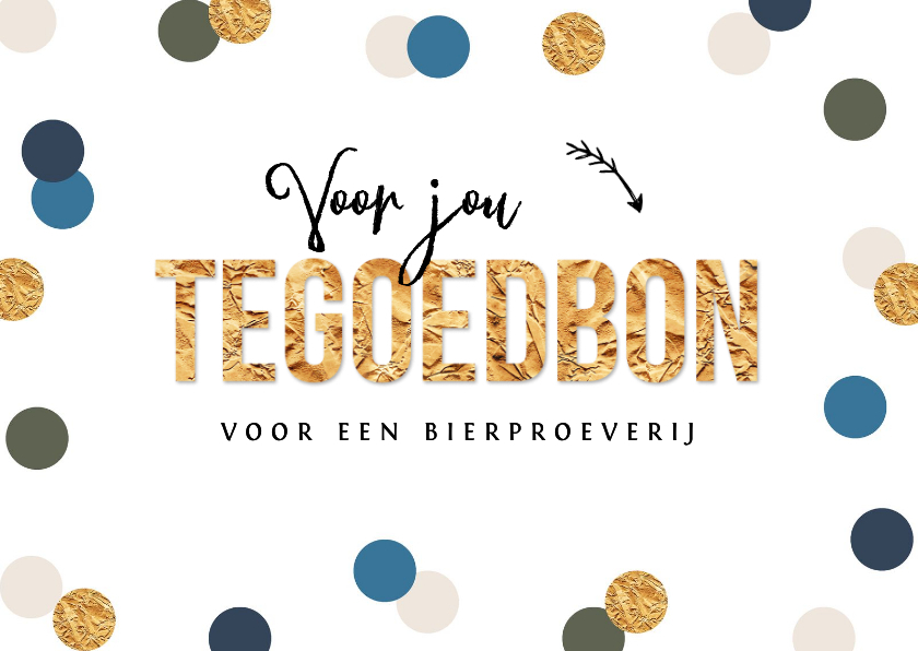 Zakelijke tegoedbon confetti goud waardebon - Zakelijke kaarten Zakelijke kaarten - Zakelijke tegoedbon confetti goud waardebon