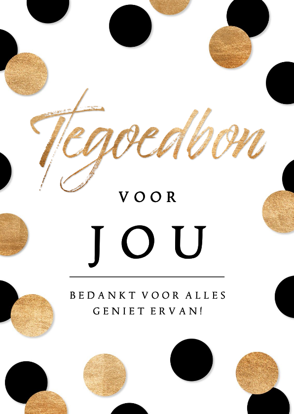 Zakelijke kaarten - Zakelijke tegoedbon confetti zwart en koper