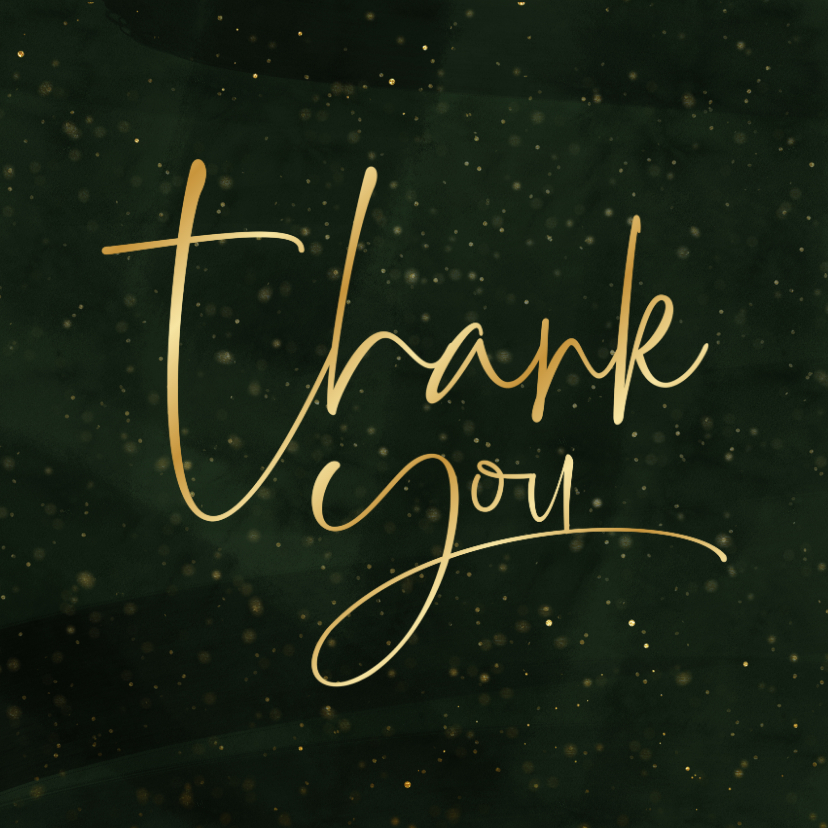 Zakelijke kerstkaarten - Bedanktkaart kerst Thank you groen met goud