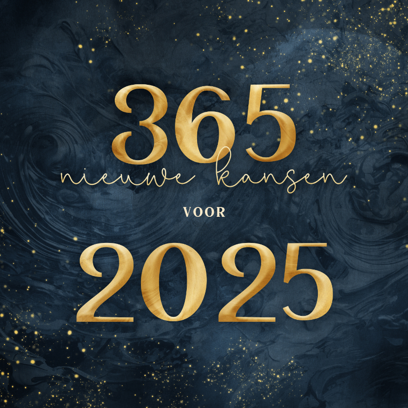 Donkerblauwe zakelijke kaart 365 nieuwe kansen Kaartje2go