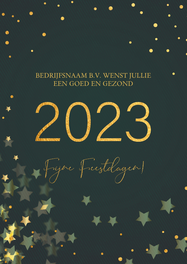 Zakelijke kerstkaarten - Een goed en gezond 2023 - Golden - Zakelijke kerstkaart
