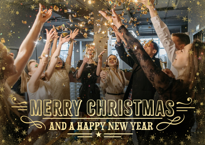 Feestelijke zakelijke kerstkaart met grote eigen foto - Zakelijke kerstkaarten Zakelijke kerstkaarten - Feestelijke zakelijke kerstkaart met grote eigen foto