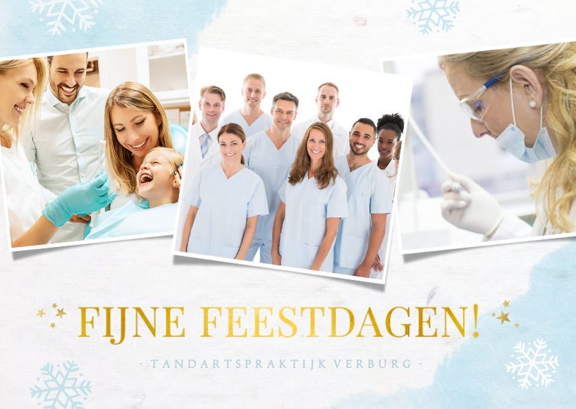 Frisse zakelijke kerstkaart voor de zorgsector met 3 foto's - Zakelijke kerstkaarten Zakelijke kerstkaarten - Frisse zakelijke kerstkaart voor de zorgsector met 3 foto's
