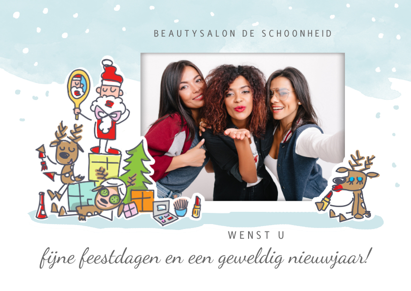 Zakelijke kerstkaarten - Grappige zakelijke kerstkaart beautysalon