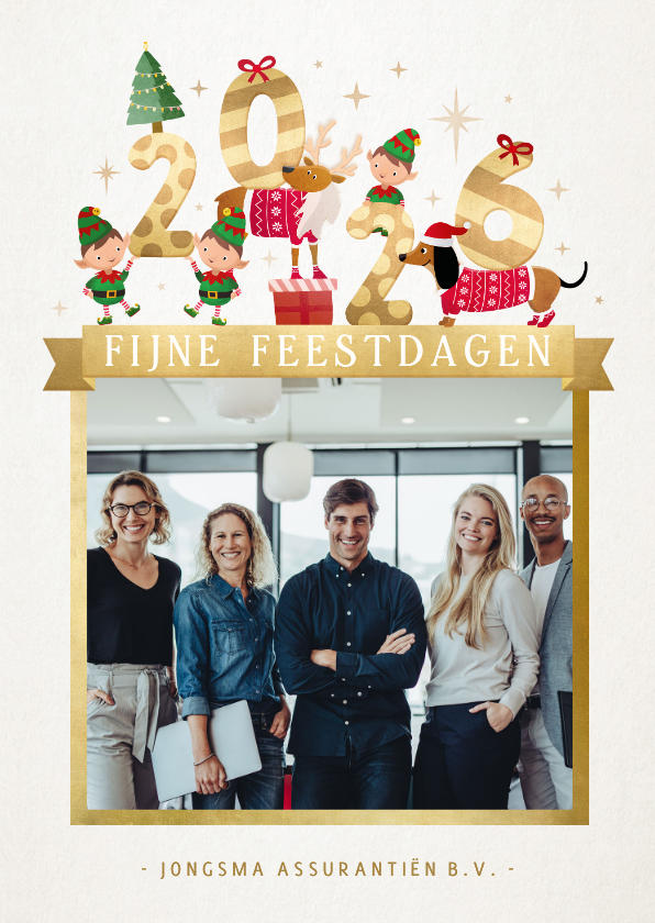 Zakelijke kerstkaarten - Hippe en feestelijke zakelijke kerstkaart met leuke diertjes