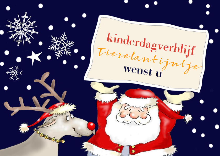 Kerst - kerstman en rendier zakelijk - Zakelijke kerstkaarten Zakelijke kerstkaarten - Kerst - kerstman en rendier zakelijk