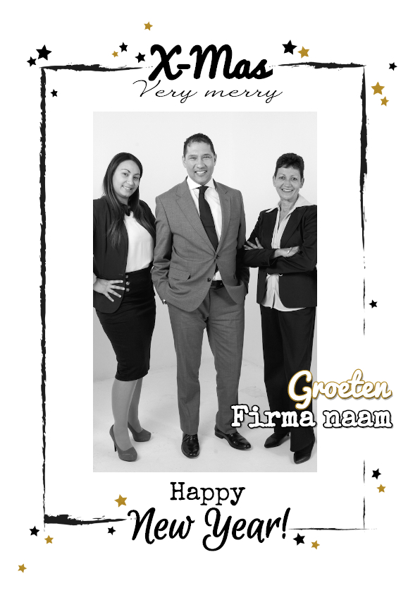 Kerst modern foto zwart wit - Zakelijke kerstkaarten Zakelijke kerstkaarten - Kerst modern foto zwart wit