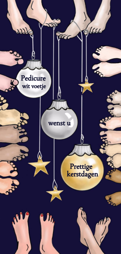 Kerst - pedicure - Zakelijke kerstkaarten Zakelijke kerstkaarten - Kerst - pedicure