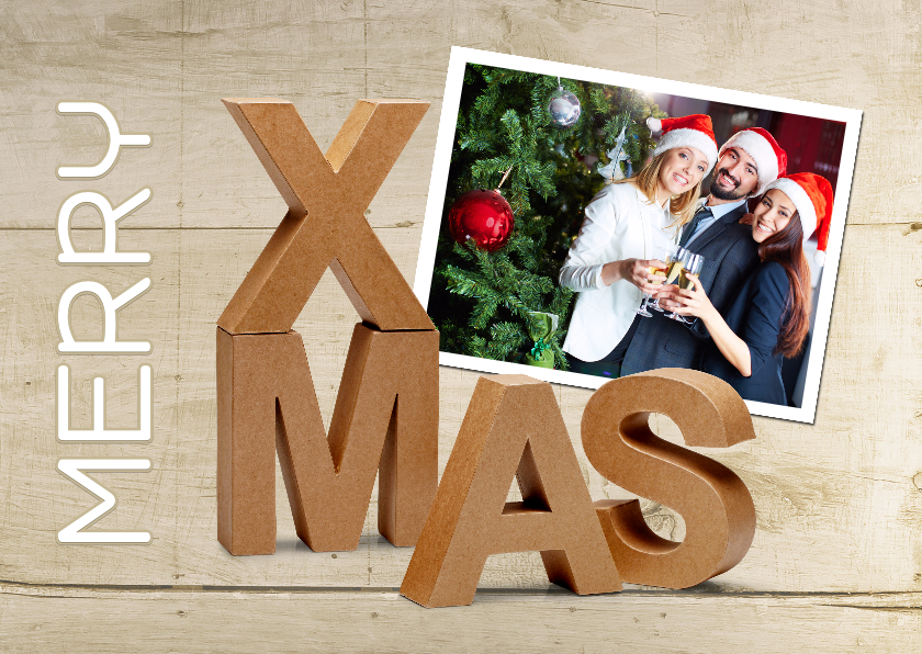 Kerst zakelijk eigen foto XMAS karton - Zakelijke kerstkaarten Zakelijke kerstkaarten - Kerst zakelijk eigen foto XMAS karton