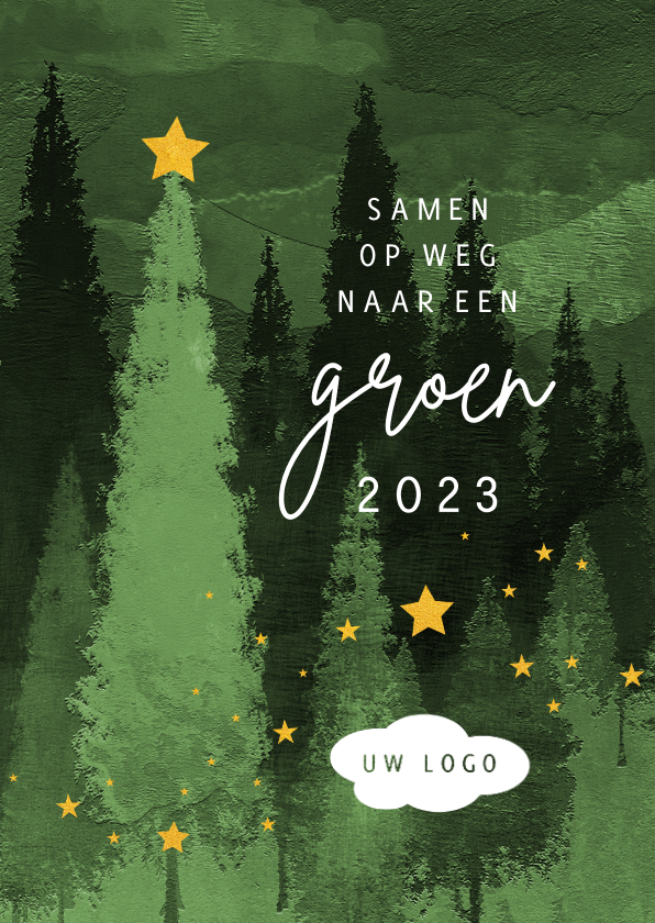Kerst zakelijk samen op weg naar een groen 2023 - Zakelijke kerstkaarten Zakelijke kerstkaarten - Kerst zakelijk samen op weg naar een groen 2023