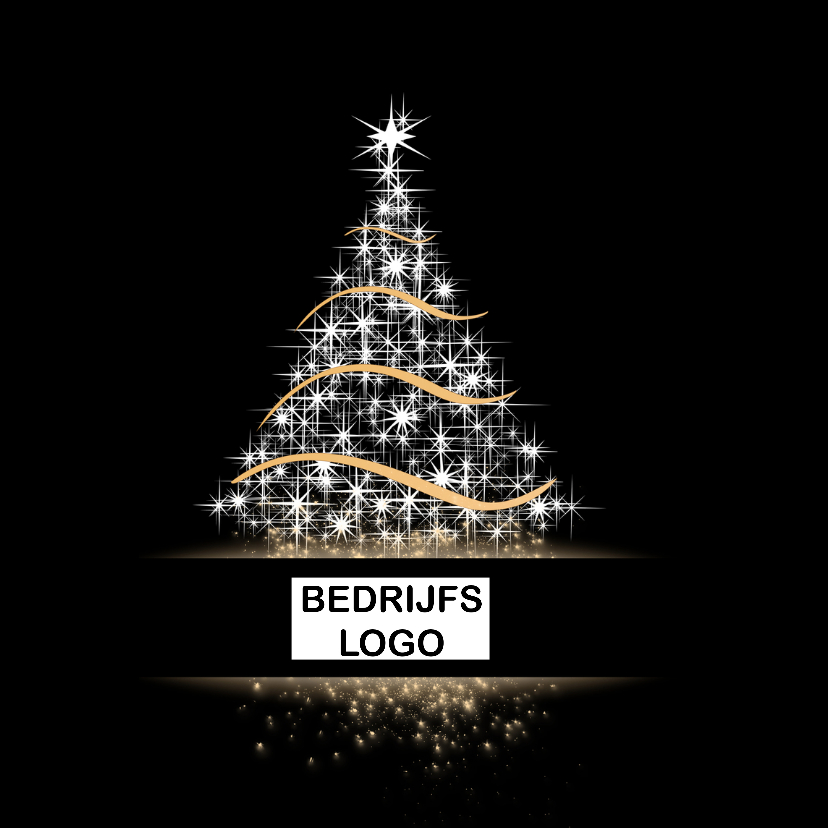 Kerstboom op zwart met kader - Zakelijke kerstkaarten Zakelijke kerstkaarten - Kerstboom op zwart met kader