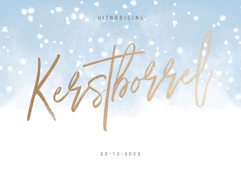 Kerstborrel met waterverf en sneeuw - Zakelijke kerstkaarten Zakelijke kerstkaarten - Kerstborrel met waterverf en sneeuw
