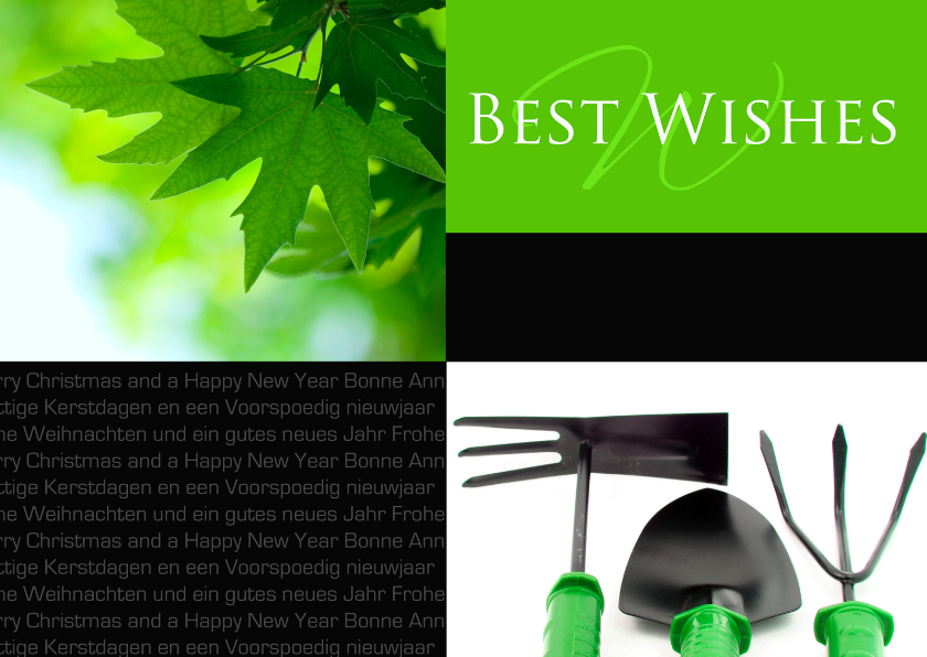 Kerstkaart Best Wishes groenvoorziening - Zakelijke kerstkaarten Zakelijke kerstkaarten - Kerstkaart Best Wishes groenvoorziening