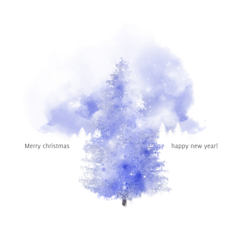 Kerstkaart blue forest winter - Zakelijke kerstkaarten Zakelijke kerstkaarten - Kerstkaart blue forest winter