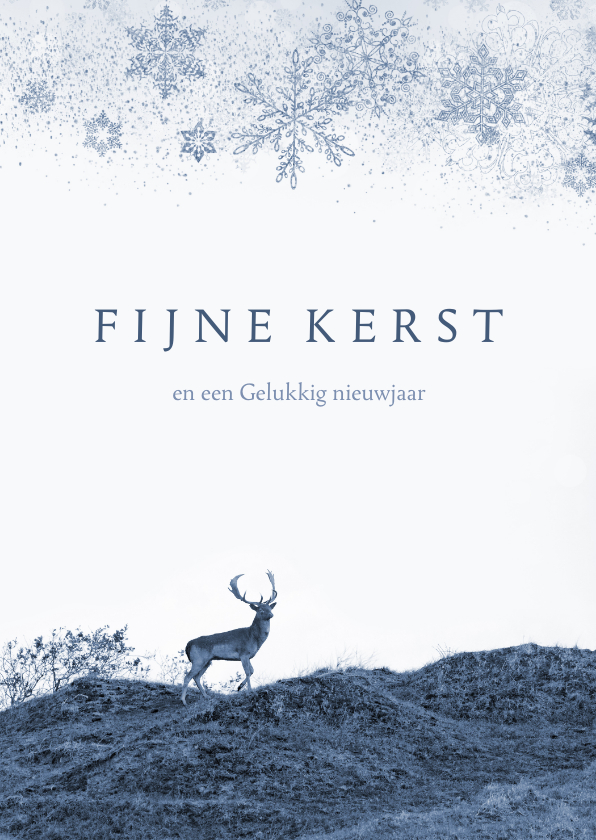 Kerstkaart damherten in duinlandschap - Zakelijke kerstkaarten Zakelijke kerstkaarten - Kerstkaart damherten in duinlandschap