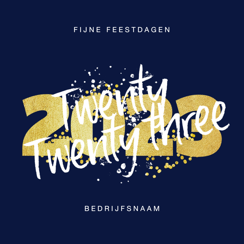 Kerstkaart fijne feestdagen 2023 nieuwjaar goud confetti - Zakelijke kerstkaarten Zakelijke kerstkaarten - Kerstkaart fijne feestdagen 2023 nieuwjaar goud confetti