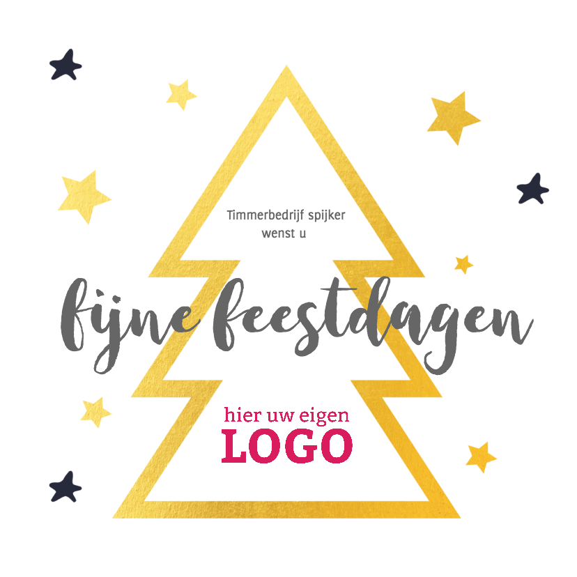Kerstkaart gouden kerstboom logo - Zakelijke kerstkaarten Zakelijke kerstkaarten - Kerstkaart gouden kerstboom logo