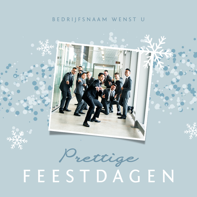 Kerstkaart ice blue winter foto sneeuwvlokjes - Zakelijke kerstkaarten Zakelijke kerstkaarten - Kerstkaart ice blue winter foto sneeuwvlokjes