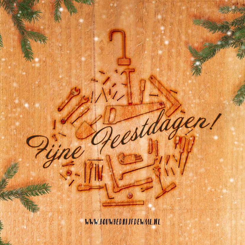 Kerstkaart kerstbal gereedschappen - Zakelijke kerstkaarten Zakelijke kerstkaarten - Kerstkaart kerstbal gereedschappen