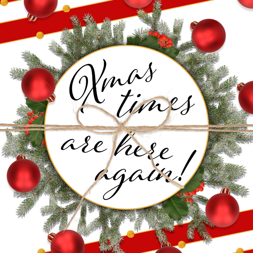 Kerstkaart klassiek en feestelijk rood - Zakelijke kerstkaarten Zakelijke kerstkaarten - Kerstkaart klassiek en feestelijk rood