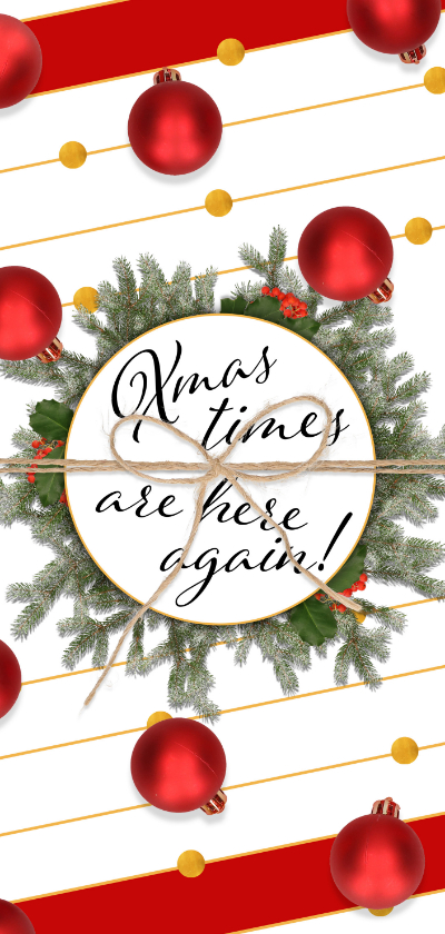 Kerstkaart klassieke feestdagen rood - Zakelijke kerstkaarten Zakelijke kerstkaarten - Kerstkaart klassieke feestdagen rood