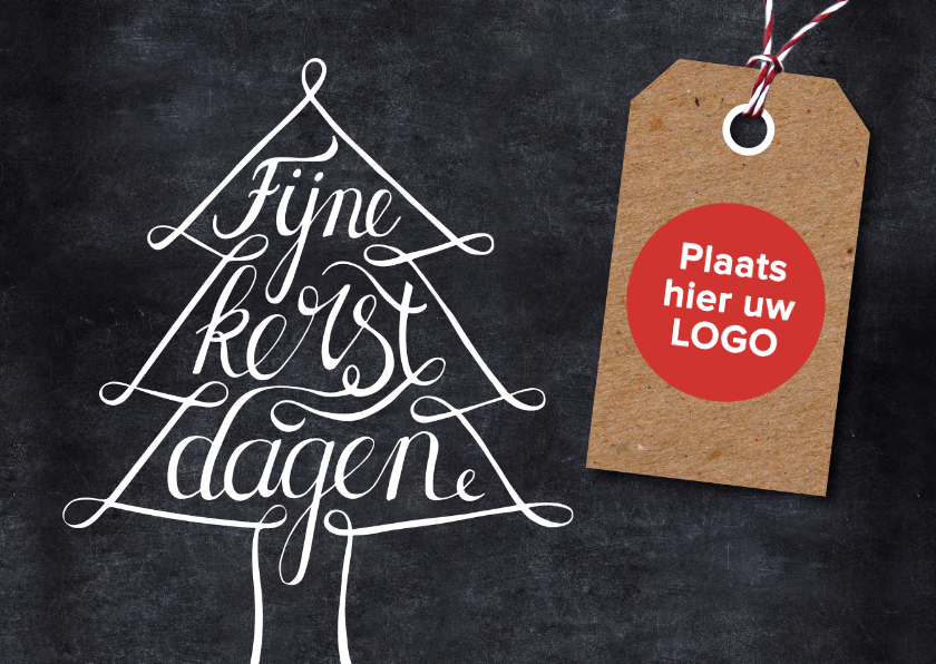 Kerstkaart krijtbord boom label - Zakelijke kerstkaarten Zakelijke kerstkaarten - Kerstkaart krijtbord boom label