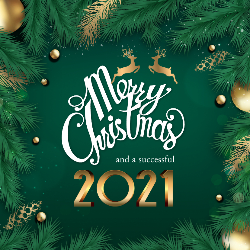 Kerstkaart met gouden tekst - Zakelijke kerstkaarten Zakelijke kerstkaarten - Kerstkaart met gouden tekst