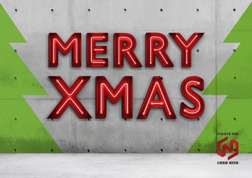 Kerstkaart Neon Xmas - Zakelijke kerstkaarten Zakelijke kerstkaarten - Kerstkaart Neon Xmas