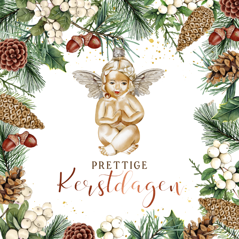 Kerstkaart ornament engel kersttakken - Zakelijke kerstkaarten Zakelijke kerstkaarten - Kerstkaart ornament engel kersttakken