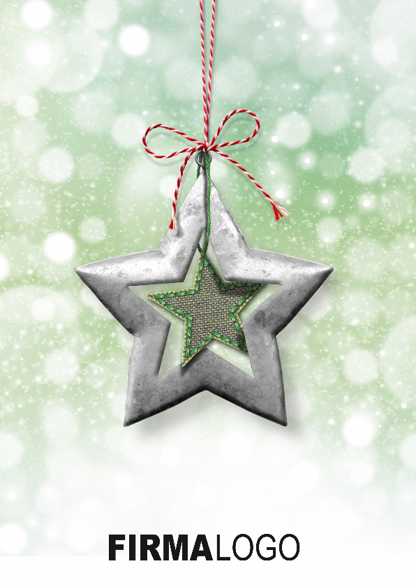 Kerstkaart ster groen rood rh - Zakelijke kerstkaarten Zakelijke kerstkaarten - Kerstkaart ster groen rood rh