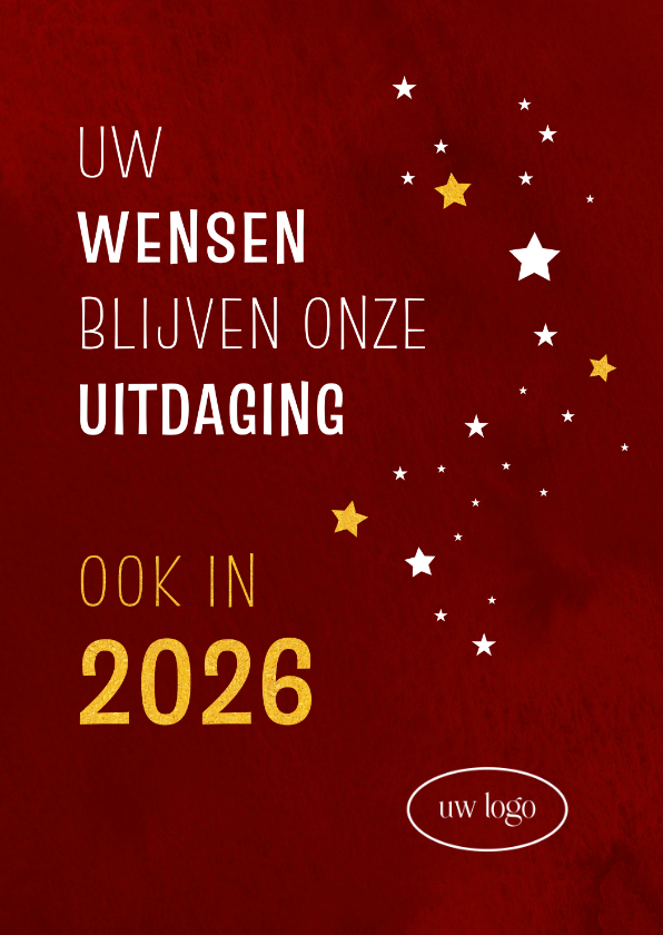 Kerstkaart Uw wensen zijn onze uitdaging - Zakelijke kerstkaarten Zakelijke kerstkaarten - Kerstkaart Uw wensen zijn onze uitdaging