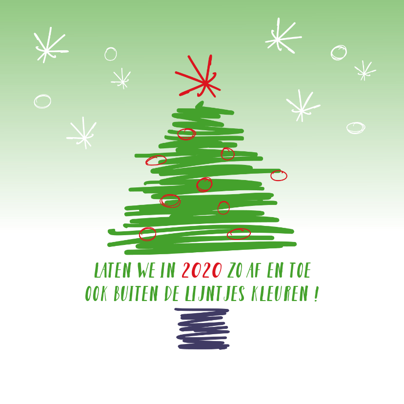 Kerstkaart zakelijk Buiten de lijntjes kleuren - Zakelijke kerstkaarten Zakelijke kerstkaarten - Kerstkaart zakelijk Buiten de lijntjes kleuren