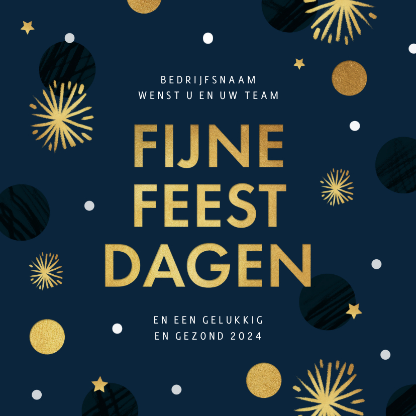 Zakelijke kerstkaarten - Kerstkaart zakelijk fijne feestdagen confetti vuurwerk 