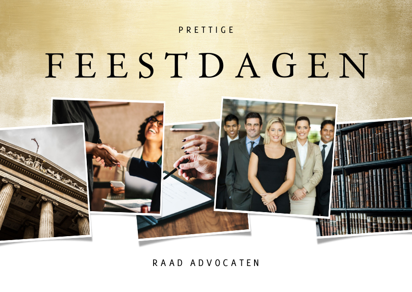 Kerstkaart zakelijk fotocollage met gouden waterverf - Zakelijke kerstkaarten Zakelijke kerstkaarten - Kerstkaart zakelijk fotocollage met gouden waterverf